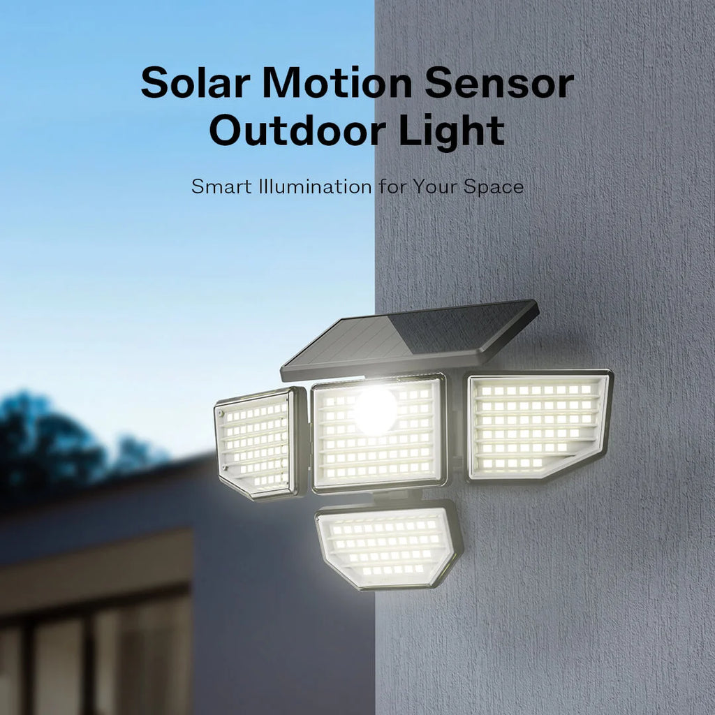 Solar Outdoor Lights: 3000LM 176 LED Motion Sensor Security Lights