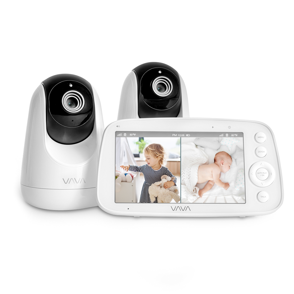 Momcozy Baby Monitor with 2 Cameras 5' 1080P Split Screen Video Baby  Monitor with Camera and
